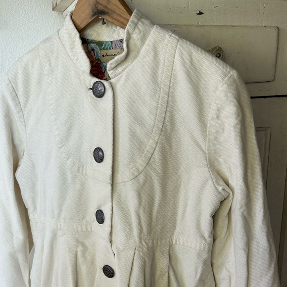 Elevenses for Anthropologie | Women’s winter white brushed cotton coat, size 6 - Picture 9 of 10